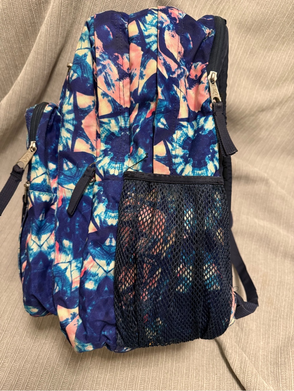 Jansport Navy Blue & Pink Abstract Pattern Backpack - Picture 9 of 12